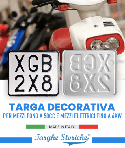Targa per Ciclomotori fino a 50 cc veicoli elettrici fino a 6 kw