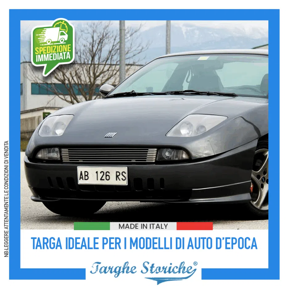 TARGA AUTO REPLICA SOSTITUTIVA ANT.+ POST. IN ALLUMINIO ART - Foto 2