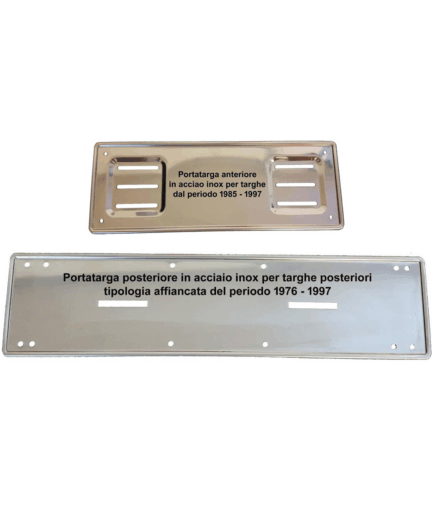 Kit Portatarga anteriore+posteriore per veicoli dal 1985 al 1997 - Targa posteriore con caratteri su unica linea