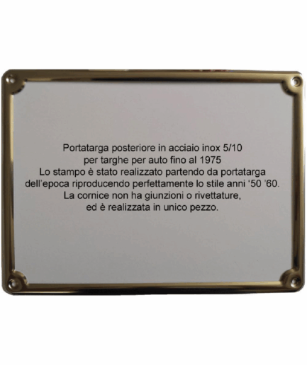 Portatarga per targa posteriore per veicoli dal 1952 al 1975