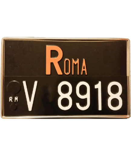 Portatarga per targa posteriore per veicoli dal 1976 al 1997 - Modello per targa con provincia montata sopra la numerazione e "ZA" senza bande blu