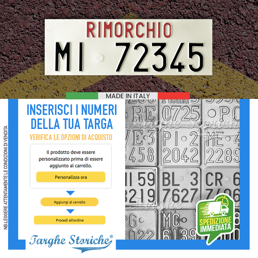Targa per rimorchi 85-94 antichizzata 2