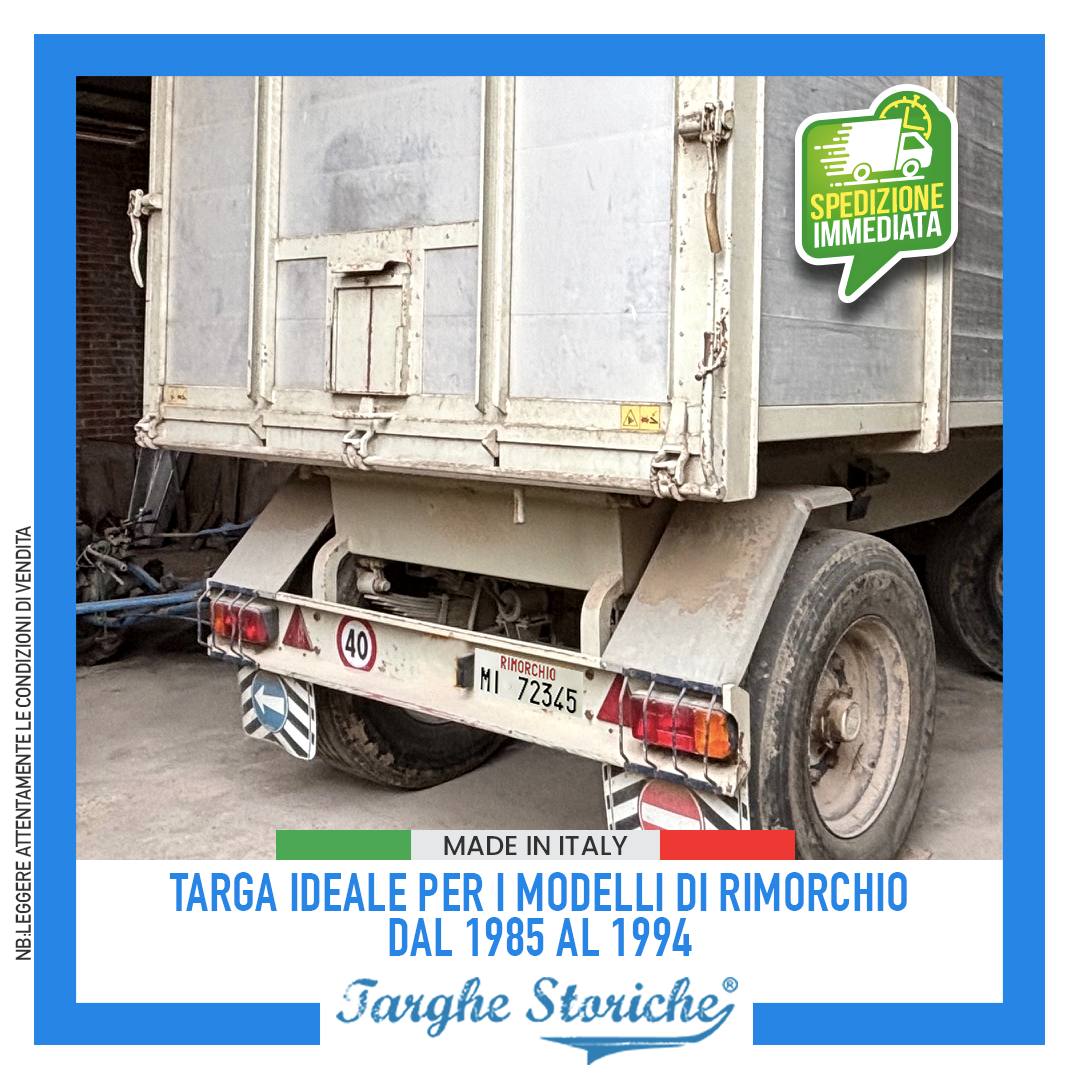 Targa per rimorchi 85-94 antichizzata 5