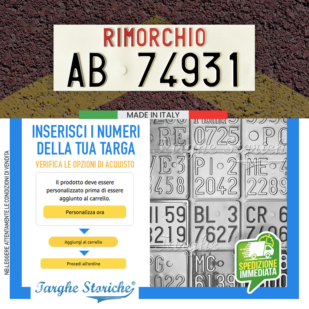 Targa per rimorchi 95-2013 antichizzata 2