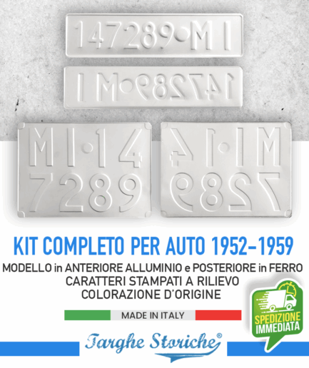 Kit Coppia Targhe per veicoli dal 1952 al 1959