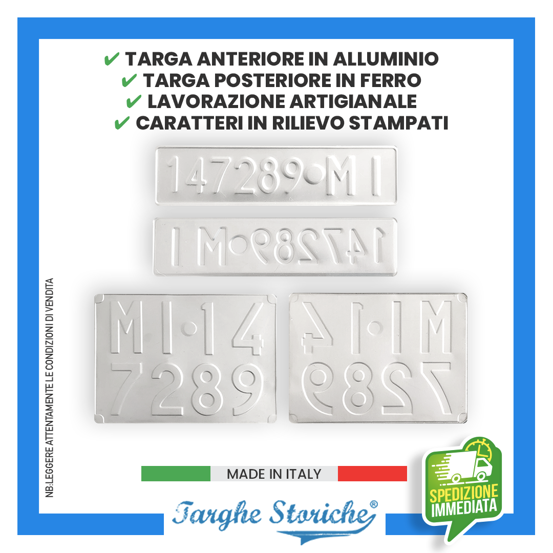 coppia targhe Alluminio-Ferrp KIT 52-59 2