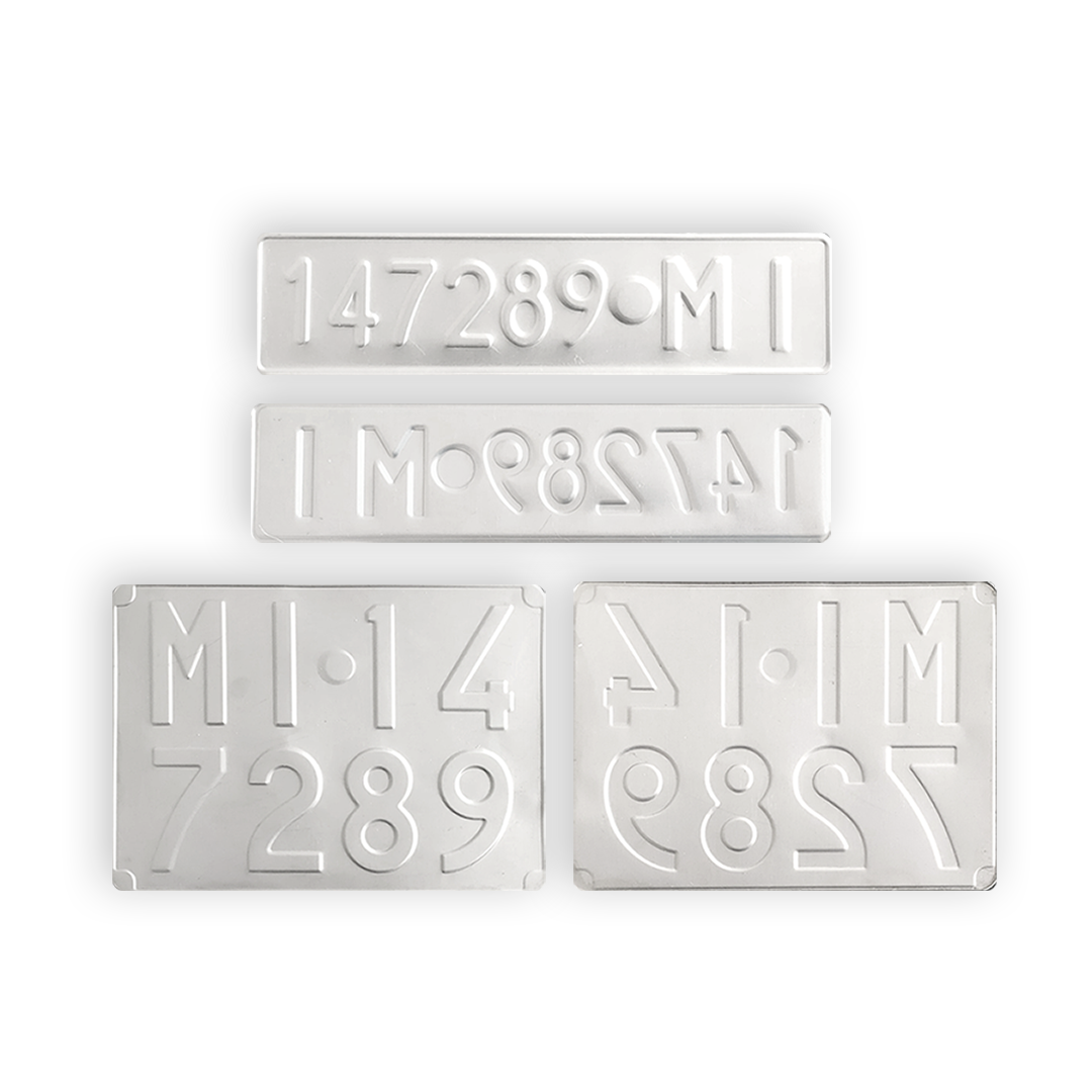 coppia targhe Alluminio-Ferrp KIT 52-59 bianco