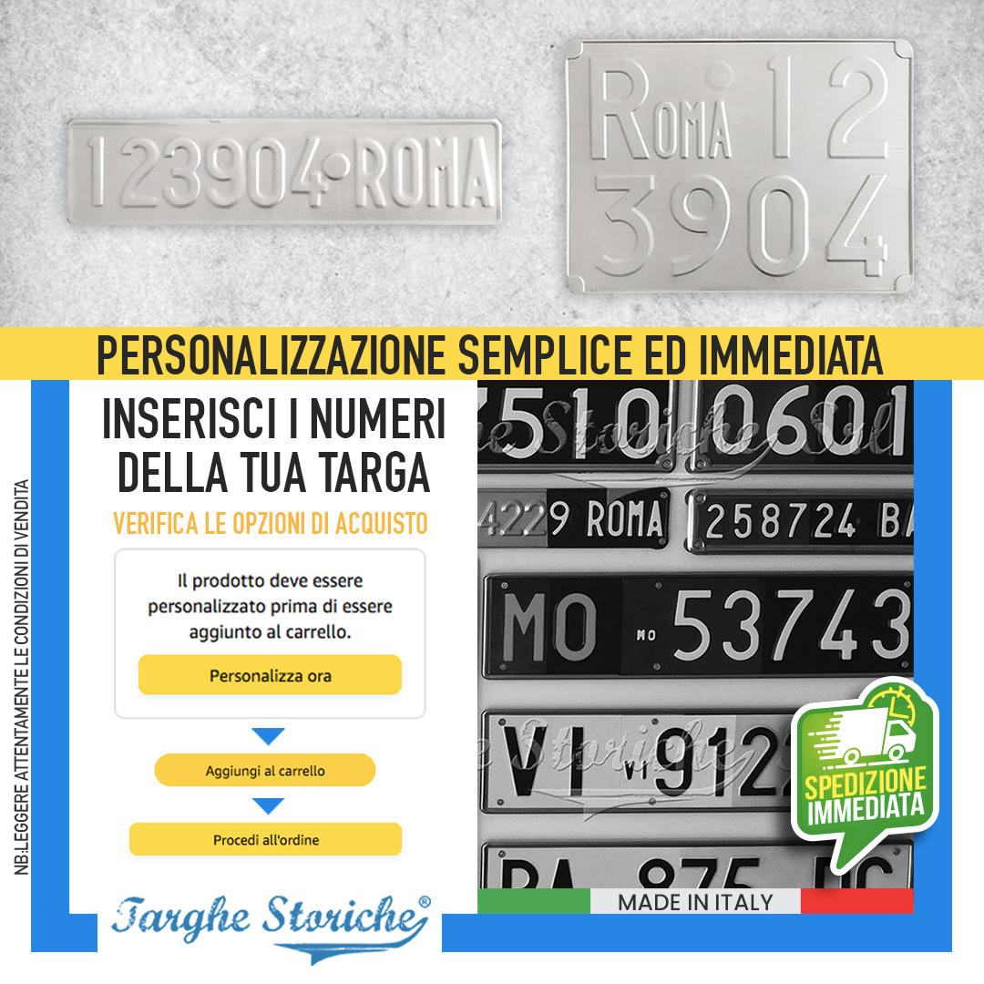 coppia targhe FERRO auto KIT 60-62 3