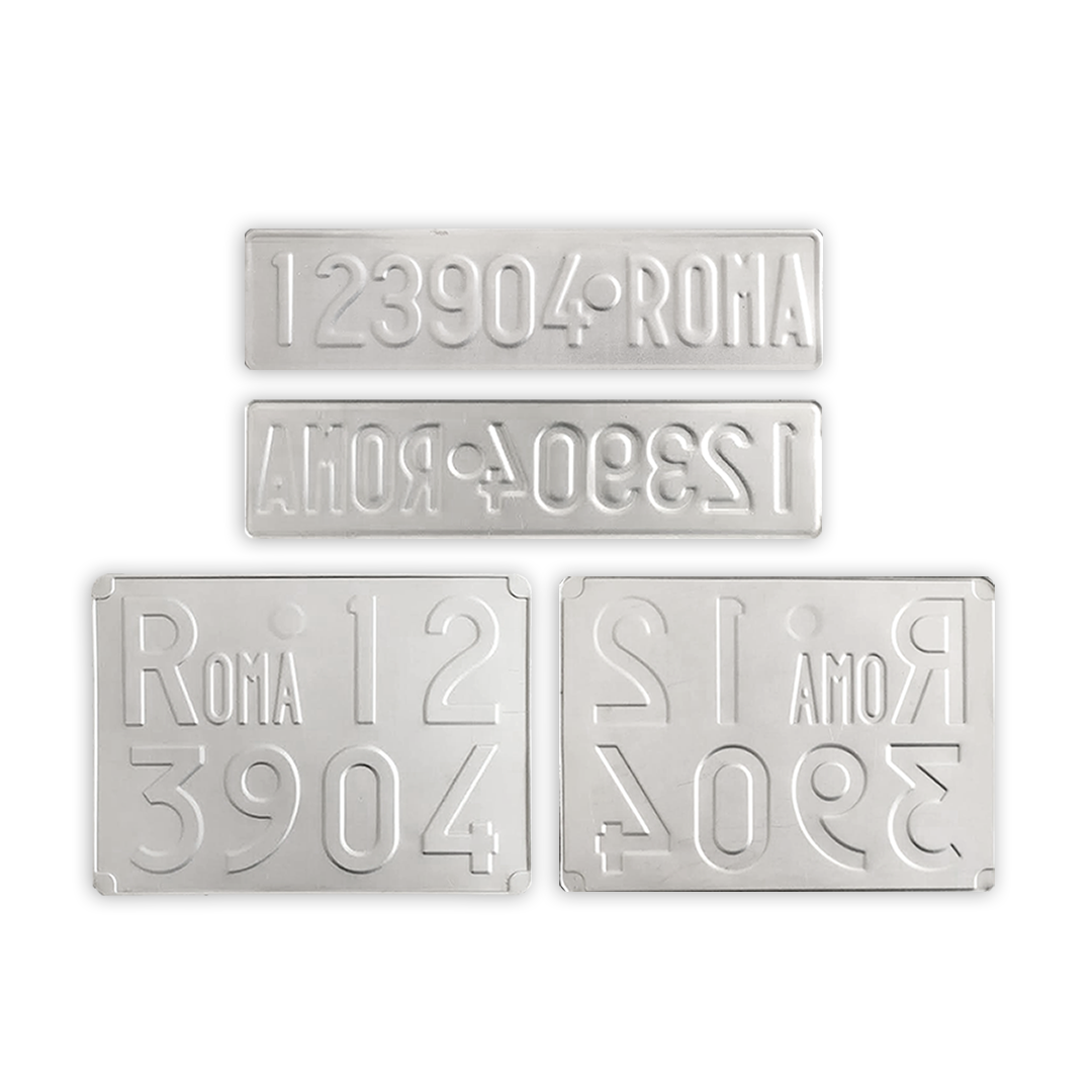 coppia targhe FERRO auto KIT 60-62 bianco