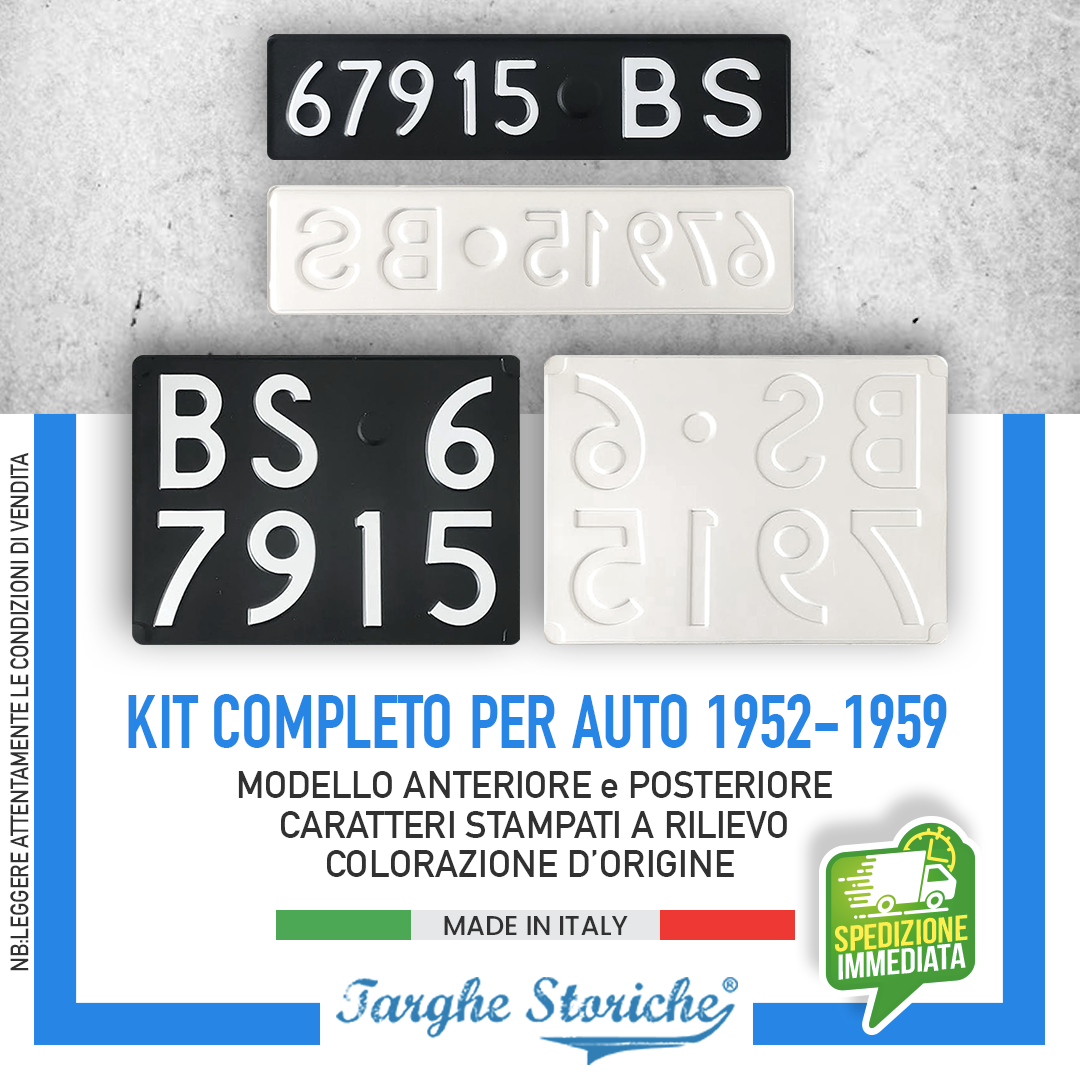 coppia targhe auto KIT 52-59 1
