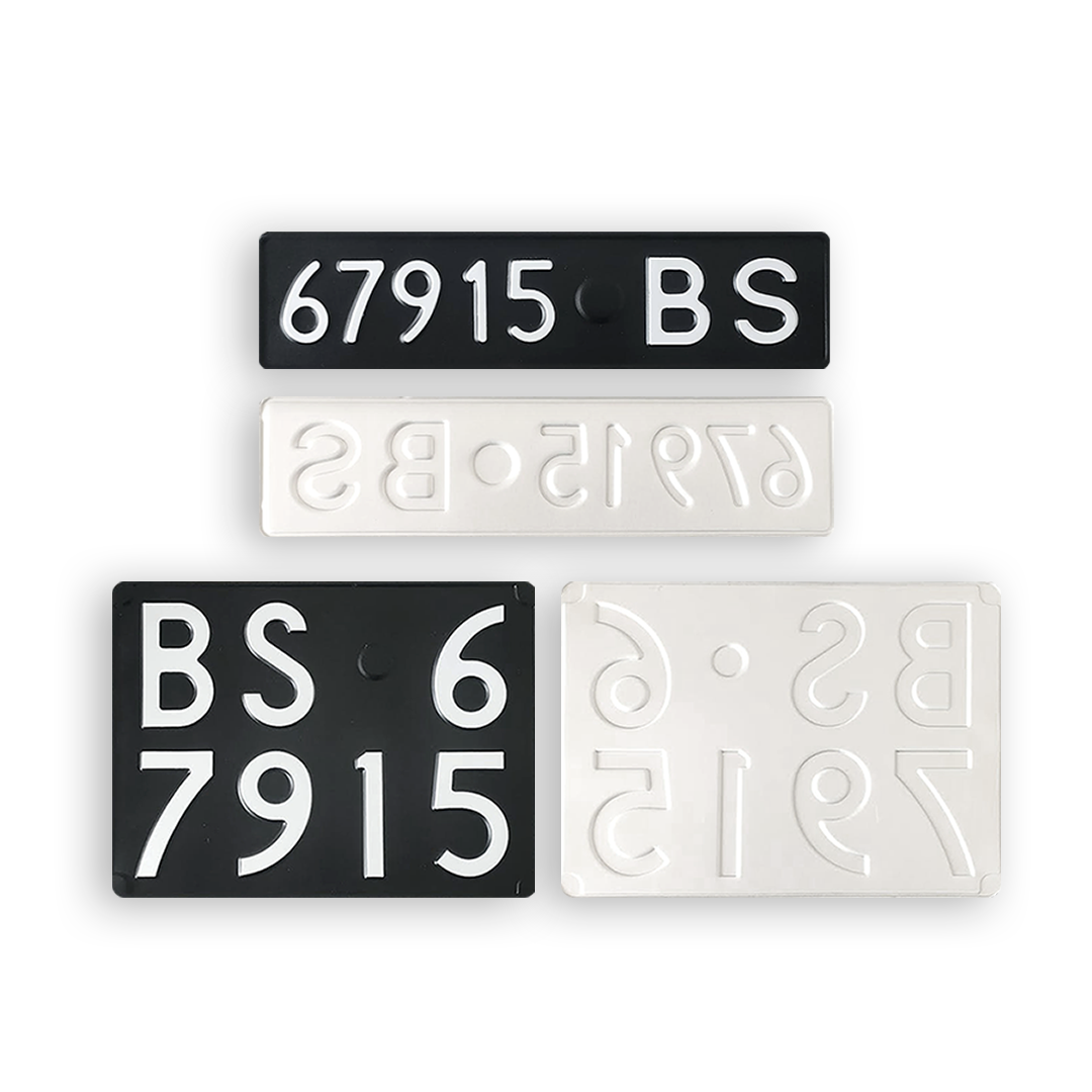 coppia targhe auto KIT 52-59 bianco