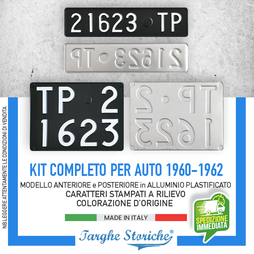 coppia targhe auto KIT 60-62 1