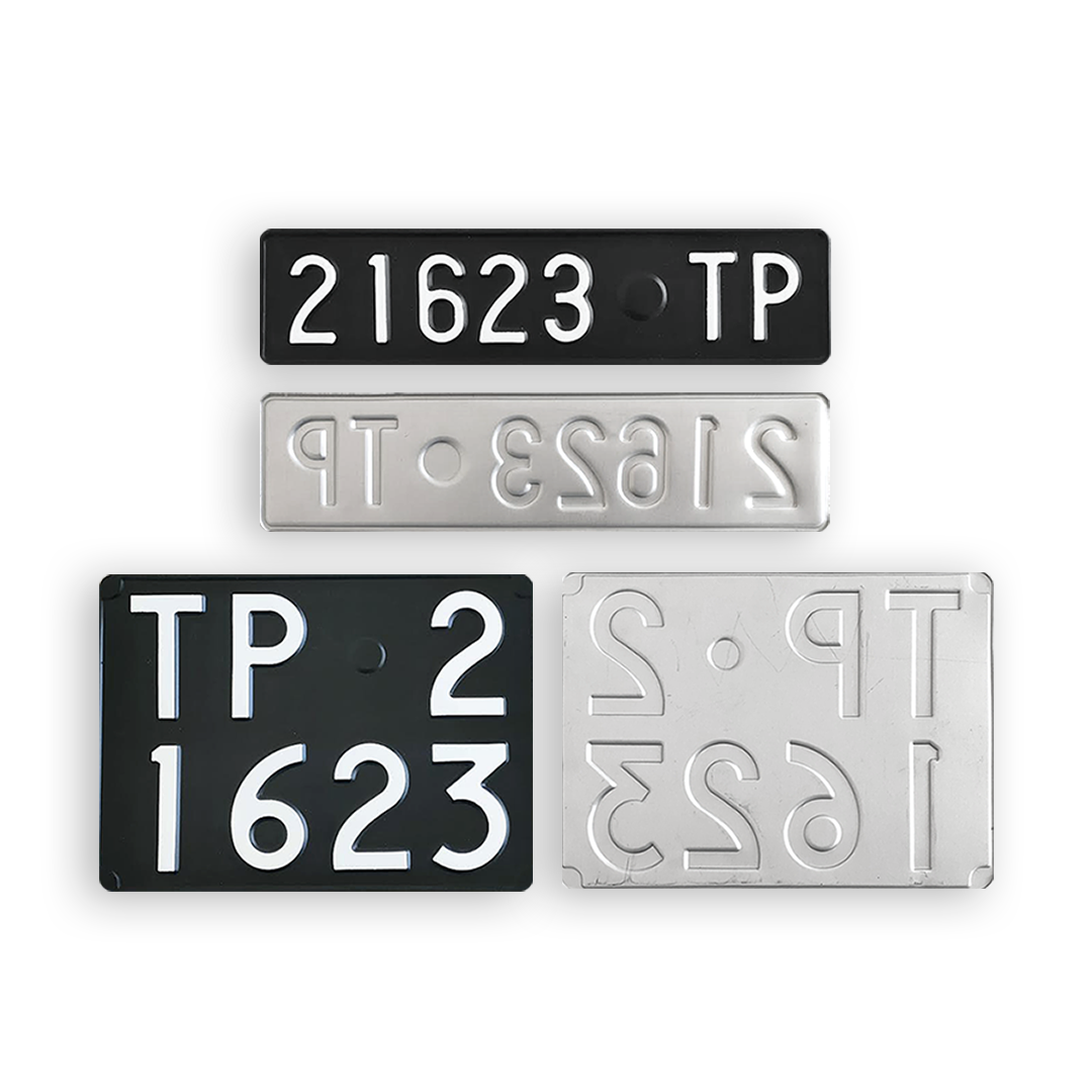 coppia targhe auto KIT 60-62 bianco