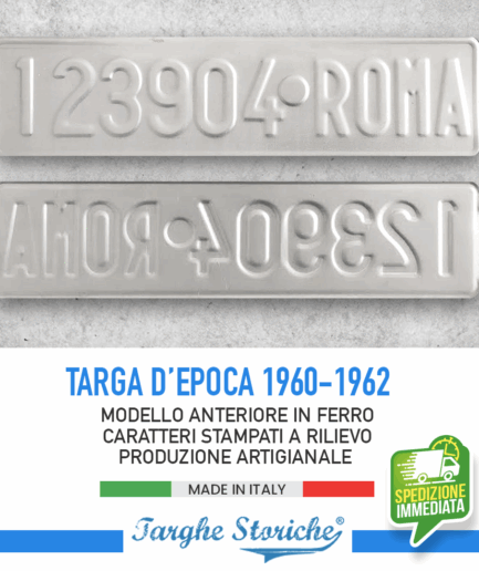 Targa Auto Anteriore per veicoli dal 1960 al 1962 - Ferro