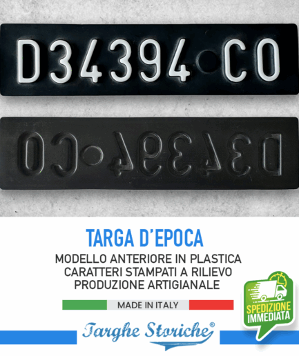 Targa Auto Epoca Anteriore dal 1963 al 1984 in Plastica
