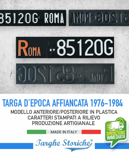 Kit Completo Targa Auto Posteriore e Anteriore dal 1976 al 1984 (Affiancata)