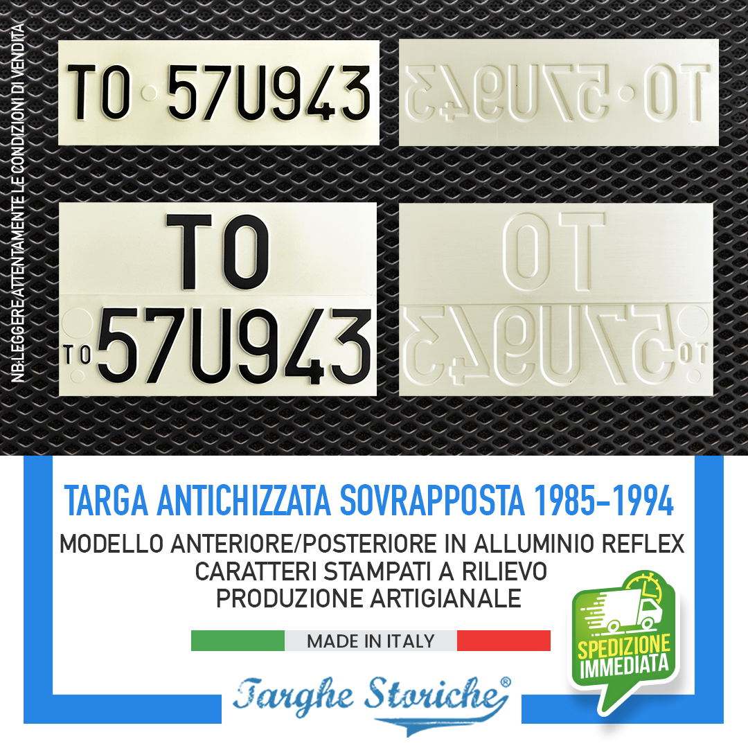 targhe auto antichizzata sovrapposta doppia 85-94 1