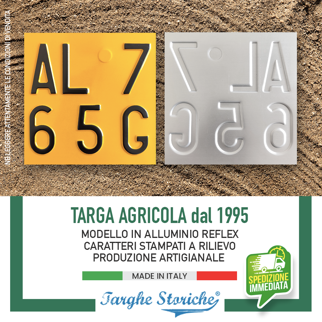 targhe mezzi agricoli dal 1995 alluminio reflex 1