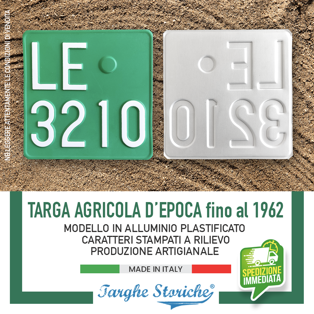 targhe mezzi agricoli fino al 62 alluminio antichizzata 1
