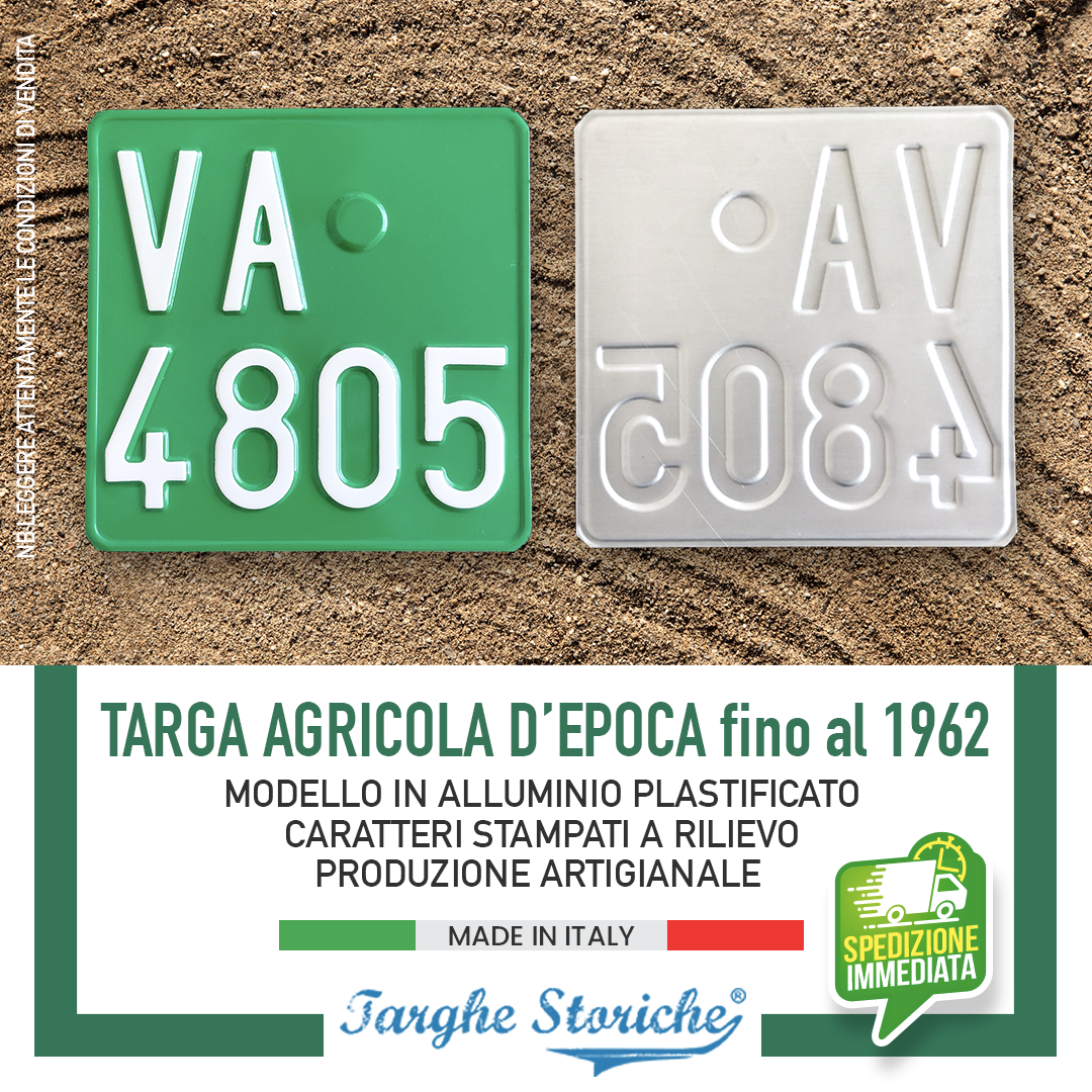 targhe mezzi agricoli fino al 62 colorazione origine 1
