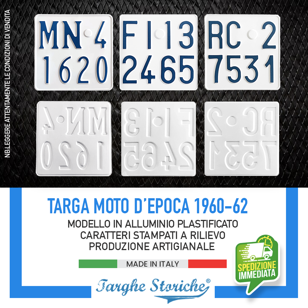 targhe moto COLORAZIONE ORIGINE 60-62 1B