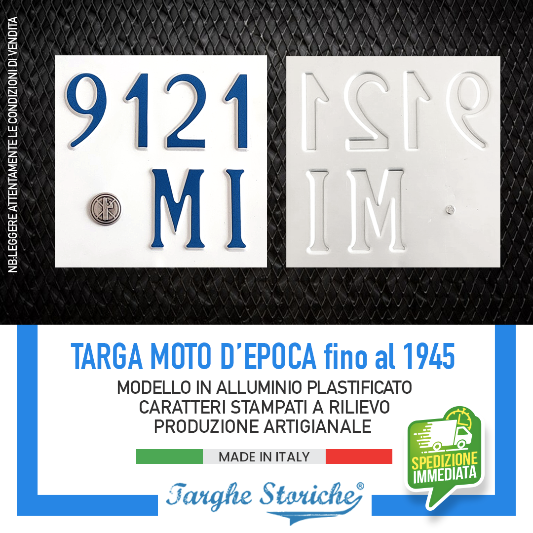 targhe moto COLORAZIONE ORIGINE fino al 45 1