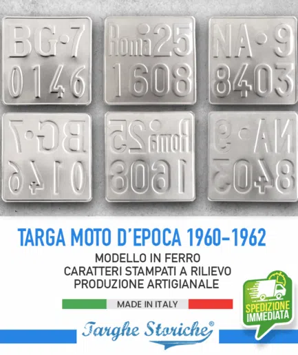 Targa Moto per motoveicoli dal 1960 al 1962