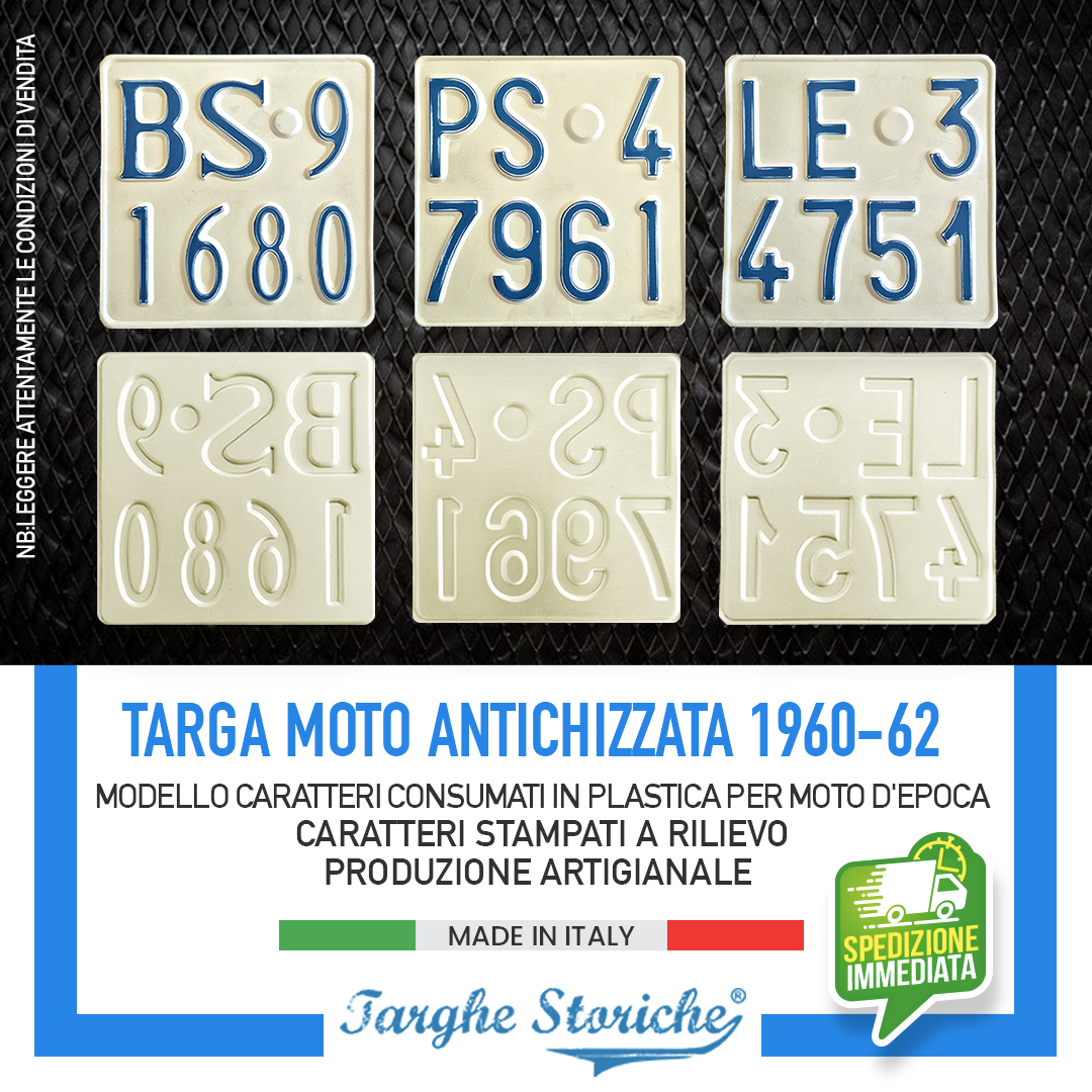 targhe moto antichizzata consumati plastica 60-62 1B