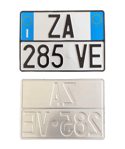 Targa Auto Posteriore replica modello "ZA" tipo B