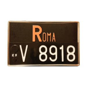 Portatarga per targa posteriore per veicoli dal 1976 al 1997 Inox - Modello per targa con provincia montata sopra la numerazione e "ZA" senza bande blu