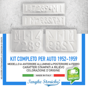 Kit Coppia Targhe per veicoli dal 1952 al 1959