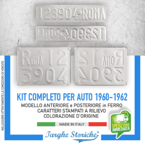 Kit Coppia Targhe per veicoli dal 1960 al 1962