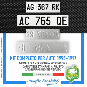 Kit Completo Targa Auto Posteriore e Anteriore dal 1995 al 1997