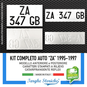 Kit Completo Targa Auto Posteriore e Anteriore dal 1995 al 1997 (ZA)