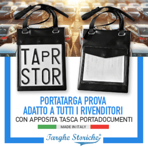 Portatarga per targa prova con sacca portadocumenti