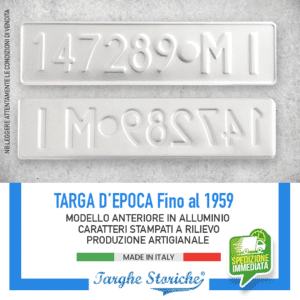 Targa Auto Anteriore per veicoli fino al 1959