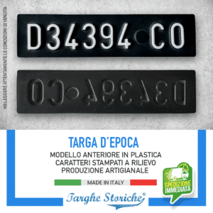 Targa Auto Epoca Anteriore dal 1963 al 1984 in Plastica