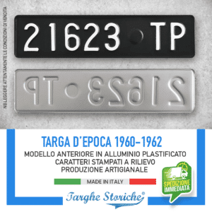 Targa Auto Anteriore per veicoli dal 1960 al 1962