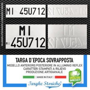 Kit Completo Targa Auto Posteriore e Anteriore dal 1985 al 1994 (Sovrapposta)