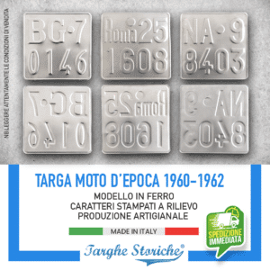 Targa Moto per motoveicoli dal 1960 al 1962
